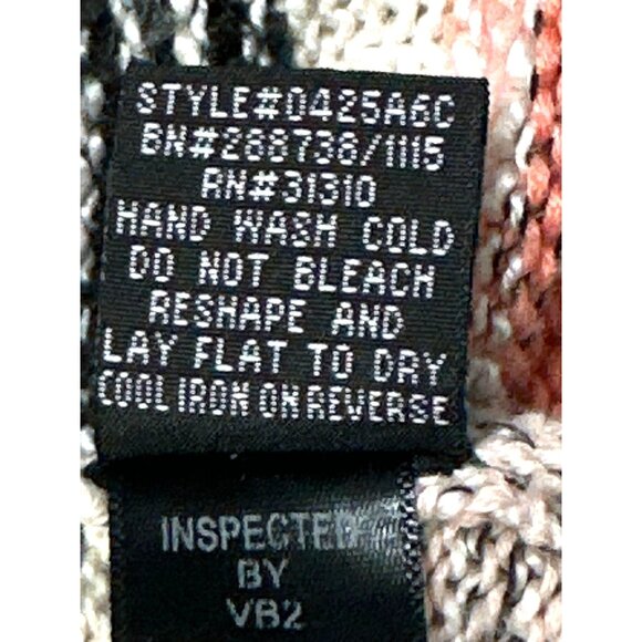 CCC Striped Open Front Cardigan Sweater Stripes Long Sleeves Asymmetric Size XL - Picture 8 of 9